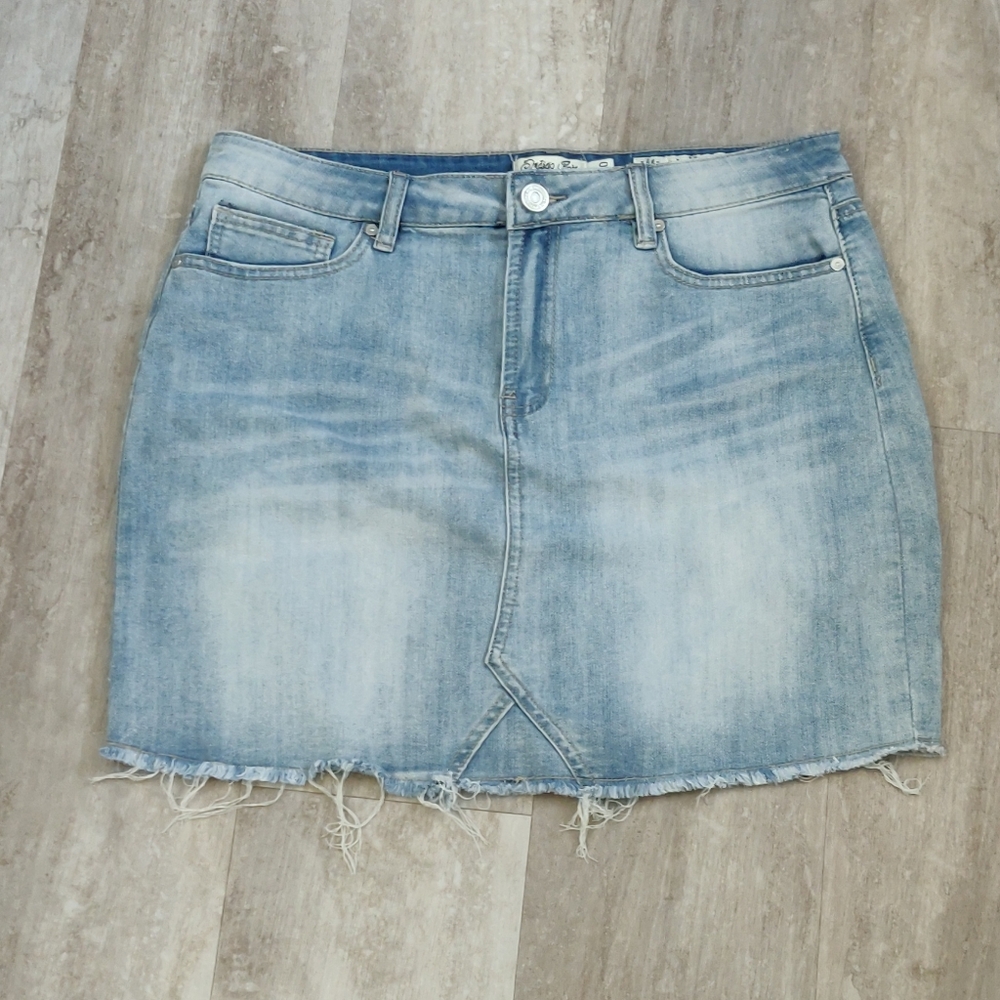 Light Blue Denim Mini Skirt